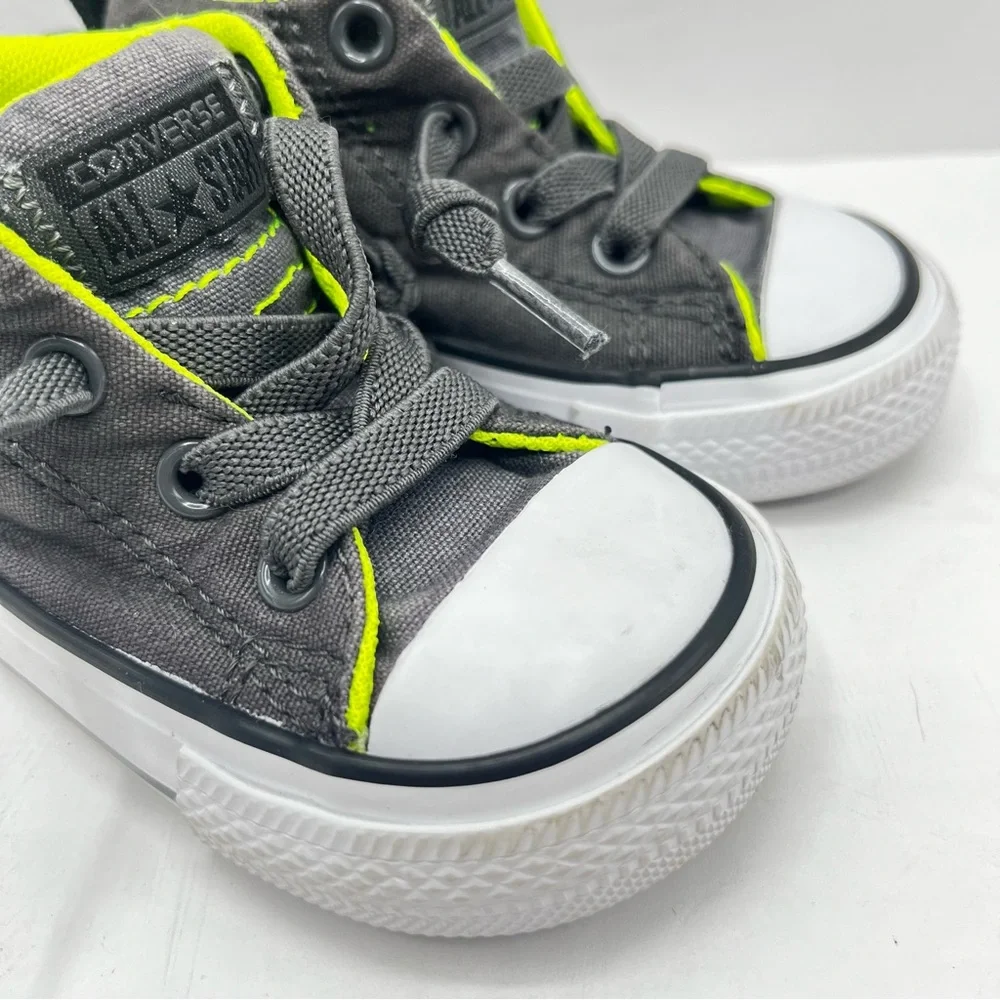 Chuck Taylor® Infant Size 4 Gray/Lime Green ShoesClassicBabyConverse Sneakers